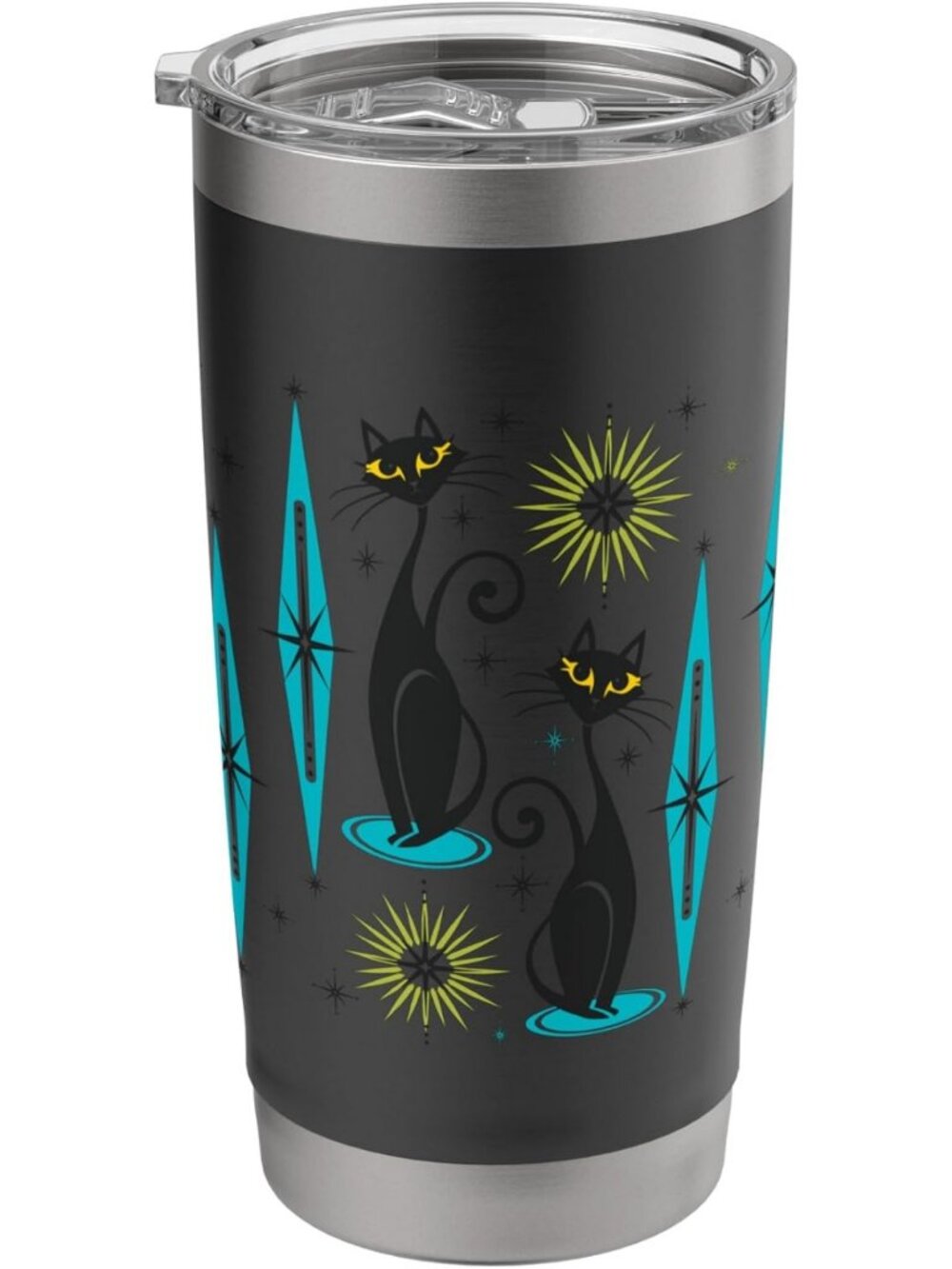 Mid-Century Modern Retro Atomic Cats 50s 60s Style Insulated Tumbler